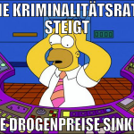 die kriminalitätsrate steigt die drogenpreise sink