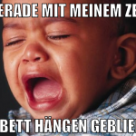 Gerade mit meinem Zeh am bett hängen geblieben