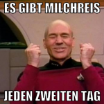 Es gibt Milchreis Jeden zweiten tag