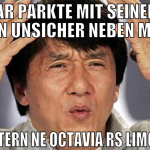 Nachbar parkte mit seinem Fabia schon unsicher neb