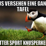 Aus versehen eine ganze tafel ritter sport knusper