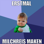 erstmal  milchreis maken