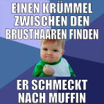 einen krümmel zwischen den brusthaaren finden er s