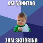 am sonntag zum skijöring