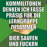 kommilitonen denken ich fasse präsis für die lerng