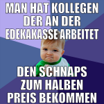 man hat kollegen der an der edekakasse arbeitet de
