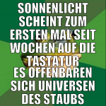 sonnenlicht scheint zum ersten mal seit wochen auf