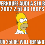 verkaufe audi a sex bj 2002 2.5l v6 180ps füa 2500