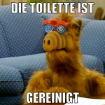 die toilette ist gereinigt
