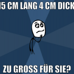 15 cm lang 4 cm dick  zu groß für sie?
