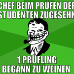 Chef beim prüfen der studenten zugesehn 1 prüfling