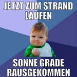 jetzt zum strand laufen sonne grade rausgekommen