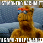 Es ist montag nachmittag origami-tulpen falten