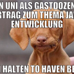 an uni als gastdozent vortrag zum thema javer entw