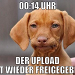 00:14 Uhr Der Upload ist wieder freigegeben