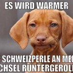 Es wird wärmer eine Schweizperle an meiner Achsel 