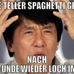 2 große teller spaghetti gegessen nach einer stund